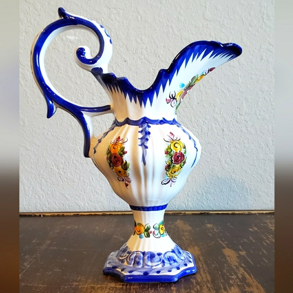 Hand Crafted Other - Handpainted Ceramic Ornate Portuguese Pitcher
